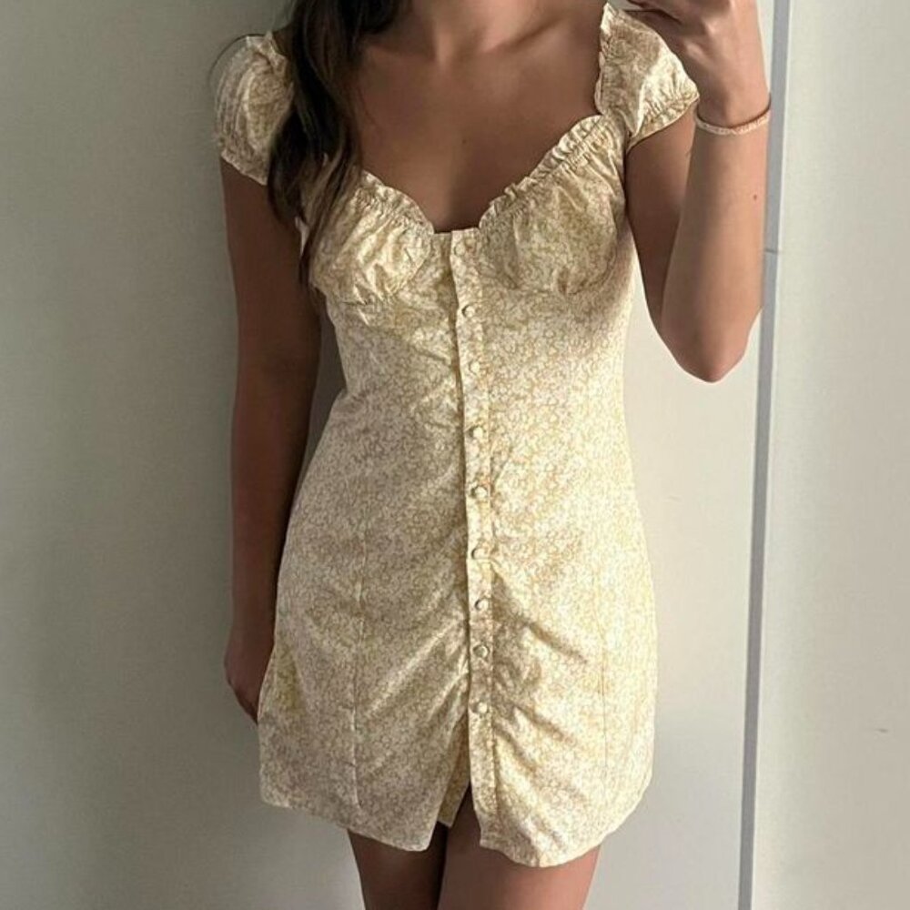 Sundae Muse Yasmin Dress in Yellow Floral Print (worn once)